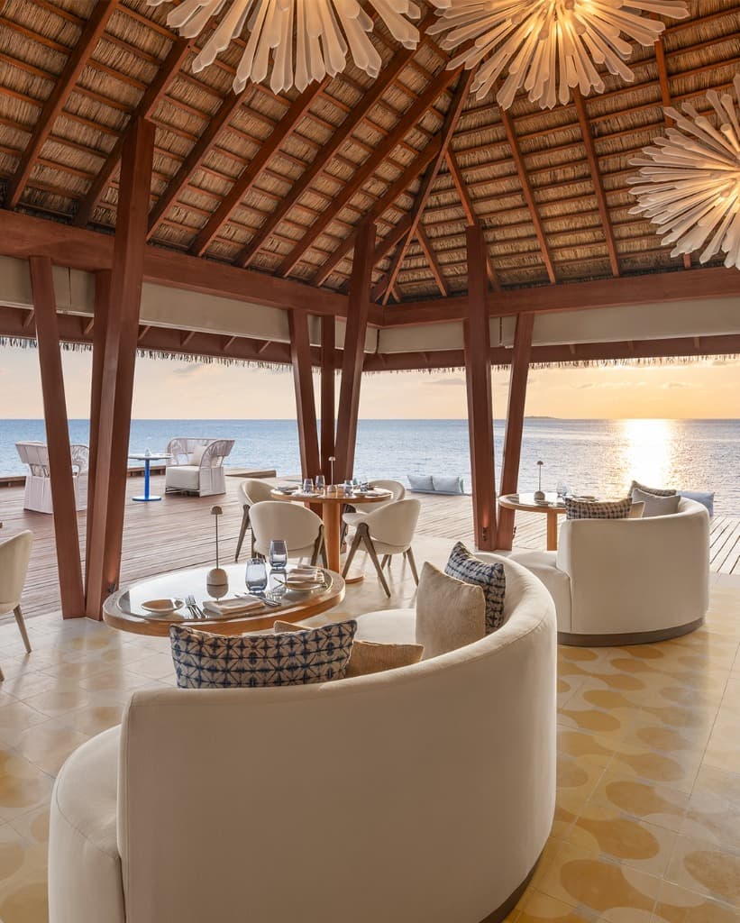Open-air restaurant overlooking the ocean